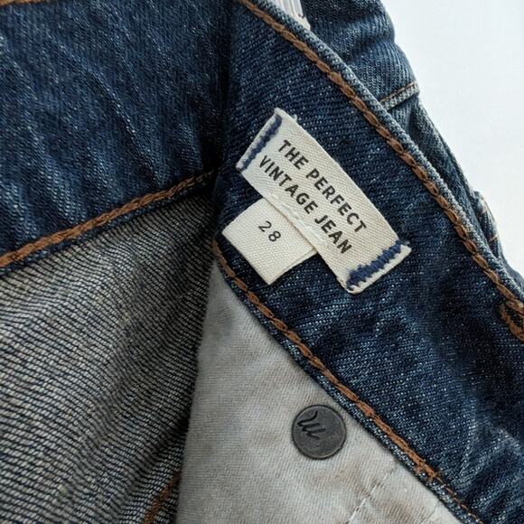Madewell The Perfect Vintage Jeans Straight Leg Height Wash Dark Blue 28 NWOT - Picture 5 of 9
